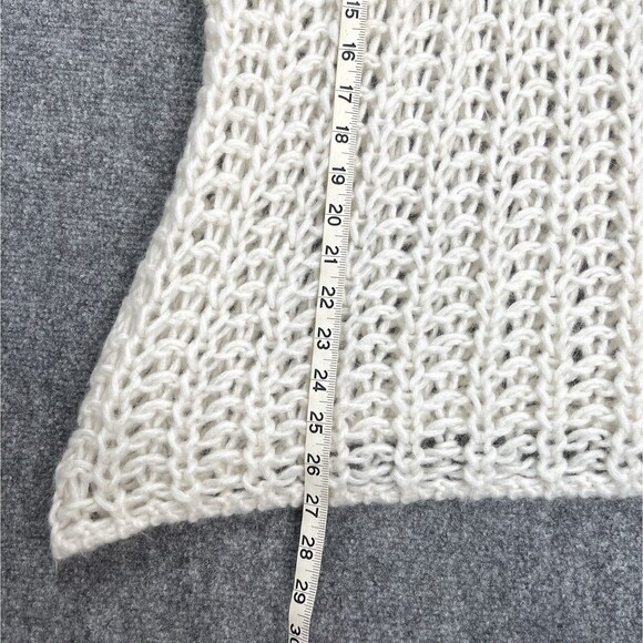 Massimo Dutti Italy Sweater Womens Medium Open Weave Long Sleeve Off White - Picture 6 of 8
